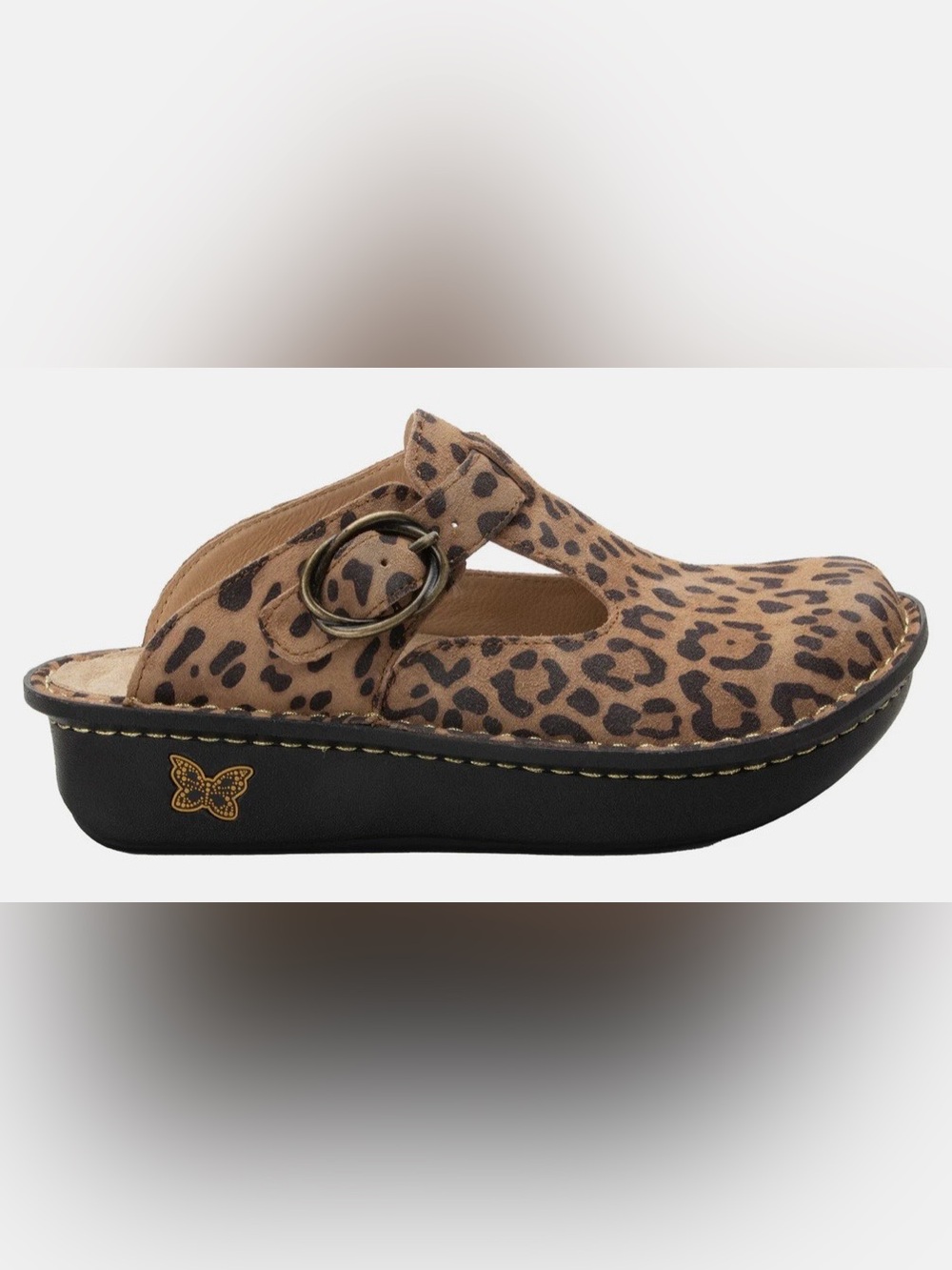 Alegria Classic Comfort Clogs Mules Giraffe Animal Print Leather Lagenlook 8.5 9